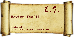 Bovics Teofil névjegykártya